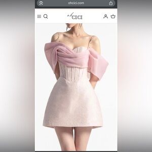 NWT Stunning Soft Pink Corset Mini Dress - Size XS